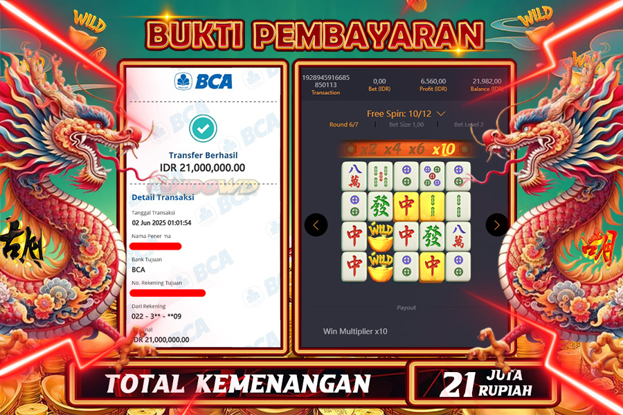 INDOWD JACKPOT SLOT MAHJONG WAYS 2 Rp21.000.000,- LUNAS