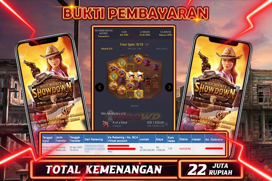 INDOWD JACKPOT SLOT WILD BOUNTY Rp22,100,000 ,- LUNAS