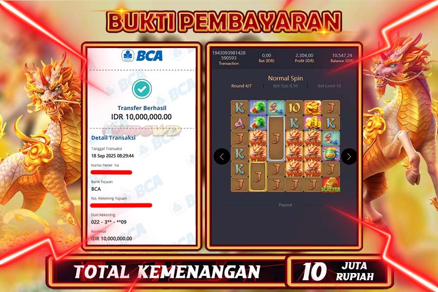 INDOWD JACKPOT SLOT WAYS OF QILIN Rp10.000.000,- LUNAS