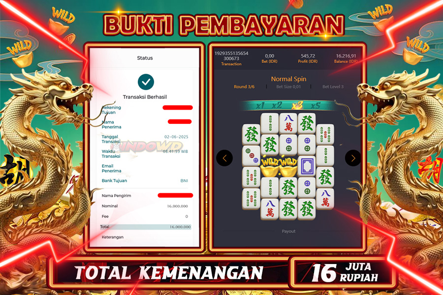INDOWD JACKPOT SLOT MAHJONG WAYS 2 Rp16.000.000,- LUNAS