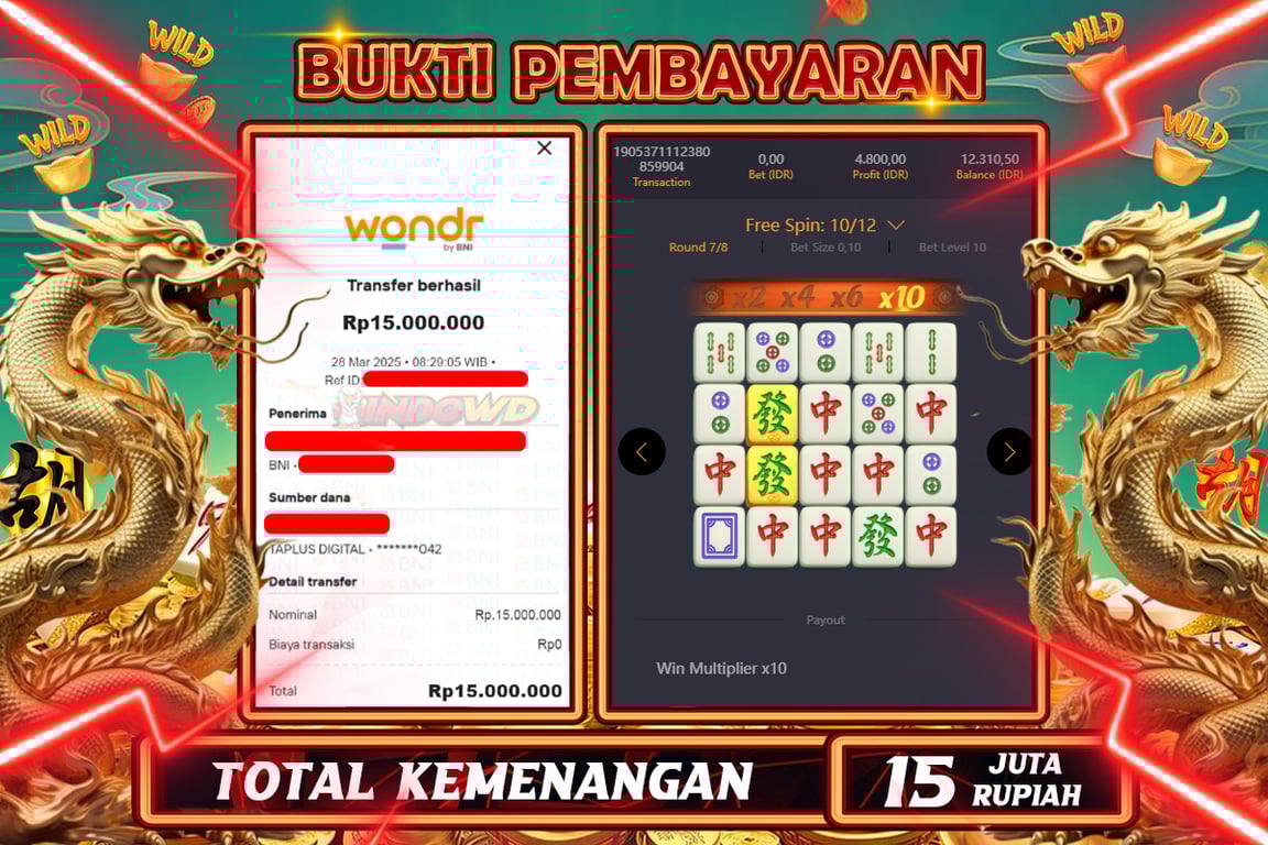 INDOWD JACKPOT SLOT MAHJONG WAYS 2 Rp.15.000.000,- LUNAS