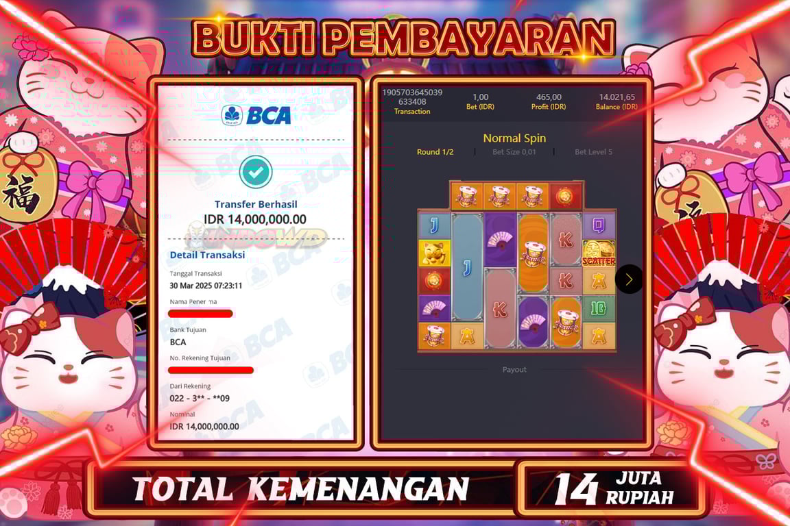 INDOWD JACKPOT SLOT LUCKY NEKO Rp.14.000.000,- LUNAS