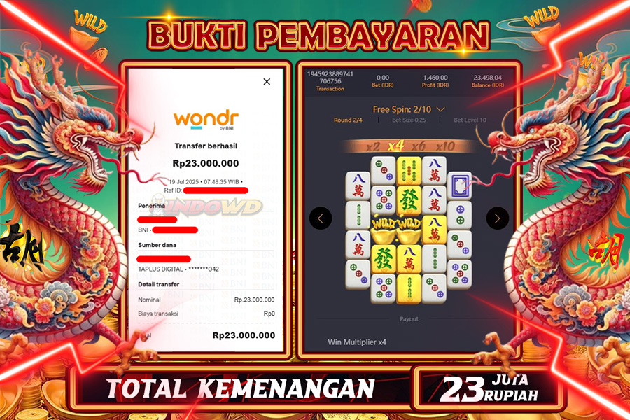 INDOWD JACKPOT SLOT MAHJONG WAYS 2 Rp23.000.000,- LUNAS