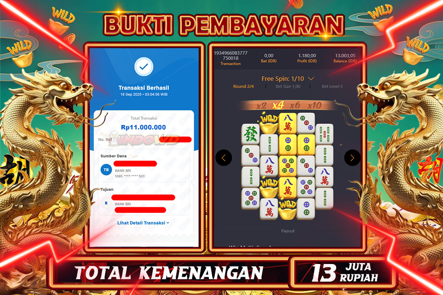 INDOWD JACKPOT SLOT MAHJONG WAYS 2 Rp13.000.000,- LUNAS