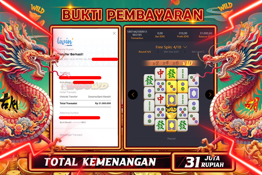 INDOWD JACKPOT SLOT MAHJONG WAYS 2 Rp.31.000.000,- LUNAS