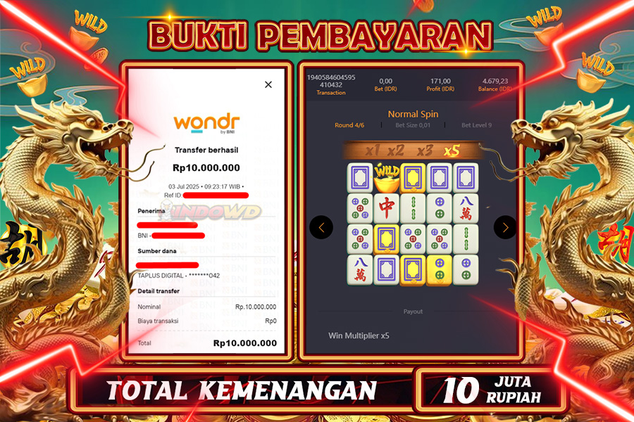 INDOWD JACKPOT SLOT MAHJONG WAYS 2 Rp10.000.000,- LUNAS