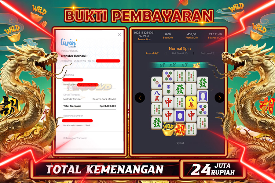 INDOWD JACKPOT SLOT MAHJONG WAYS 2 Rp24.000.000,- LUNAS