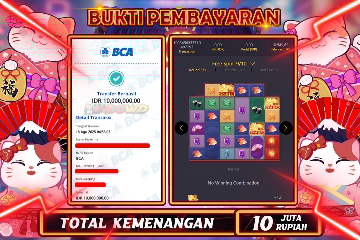 INDOWD JACKPOT SLOT LUCKY NEKO Rp10.000.000,- LUNAS