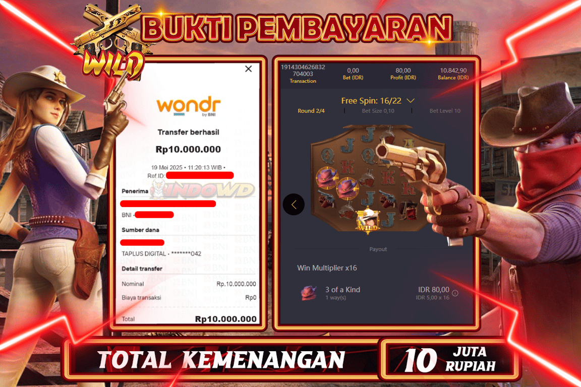 INDOWD JACKPOT SLOT WILD BOUNTY SHOWDOWN Rp10.000.000,- LUNAS