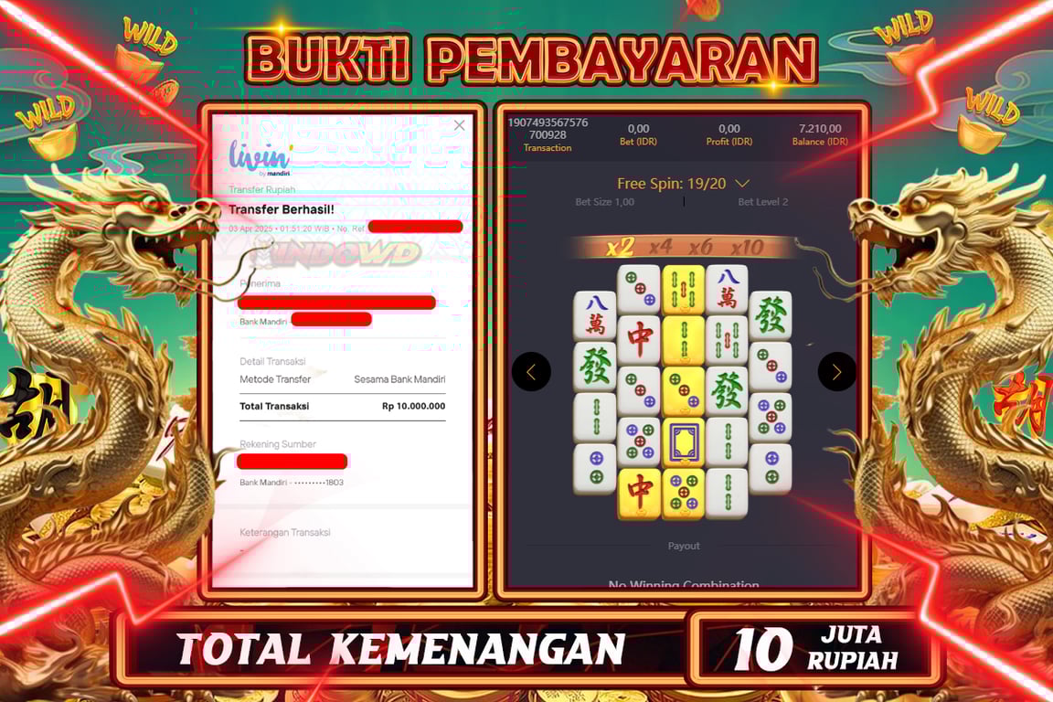 INDOWD JACKPOT SLOT MAHJONG WAYS 2 Rp10.000.000,- LUNAS