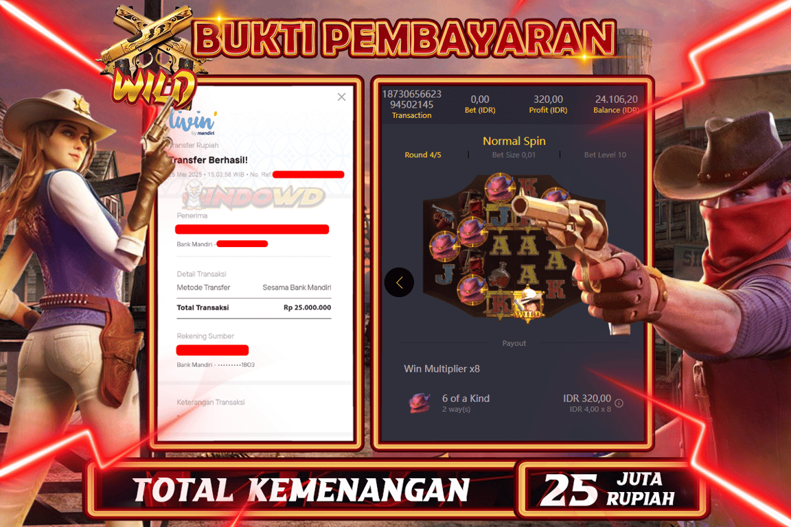 INDOWD JACKPOT SLOT WILD BOUNTY SHOWDOWN Rp25.000.000,- LUNAS