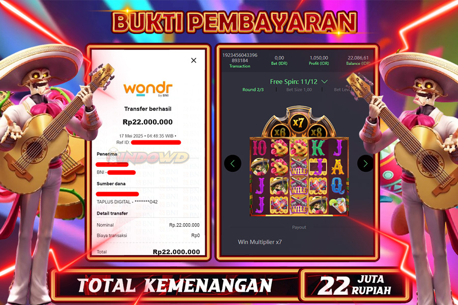 INDOWD JACKPOT SLOT WILD BANDITO Rp22.000.000,- LUNAS