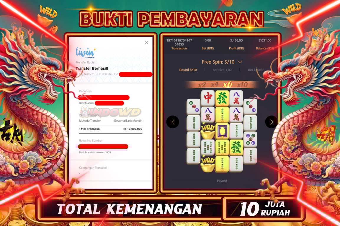 INDOWD JACKPOT SLOT MAHJONG WAYS 2 Rp10.000.000,- LUNAS