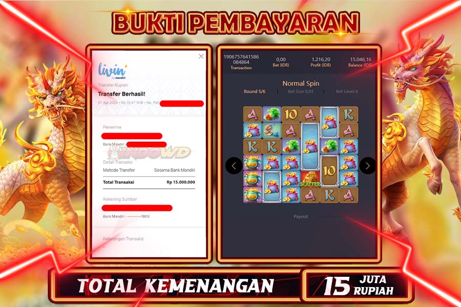 INDOWD JACKPOT SLOT WAY OF THE QILIN Rp15.000.000,- LUNAS
