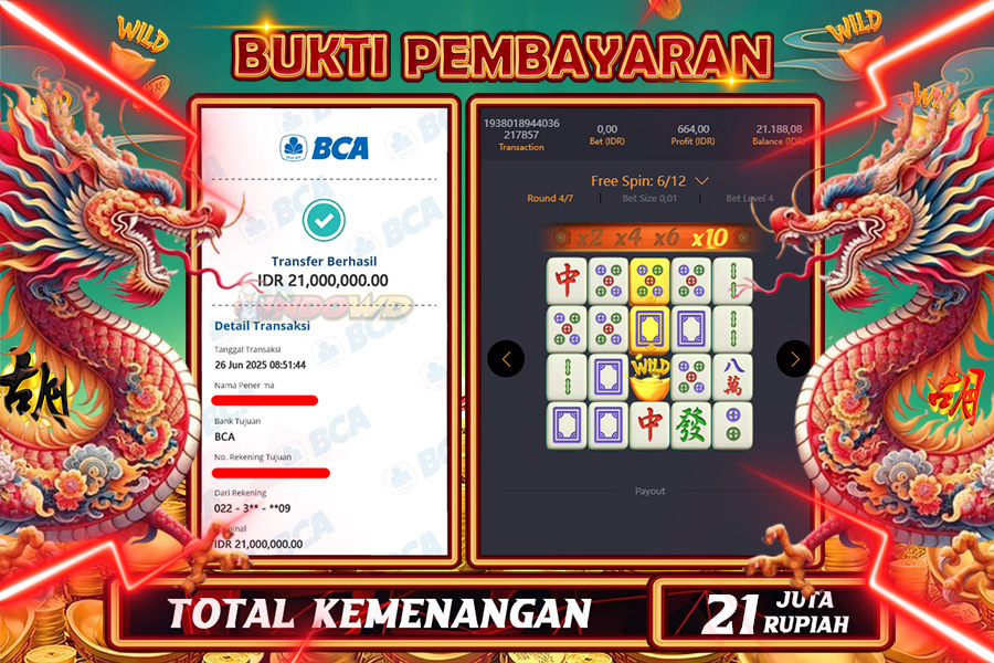 INDOWD JACKPOT SLOT MAHJONG WAYS 2 Rp21.000.000,- LUNAS