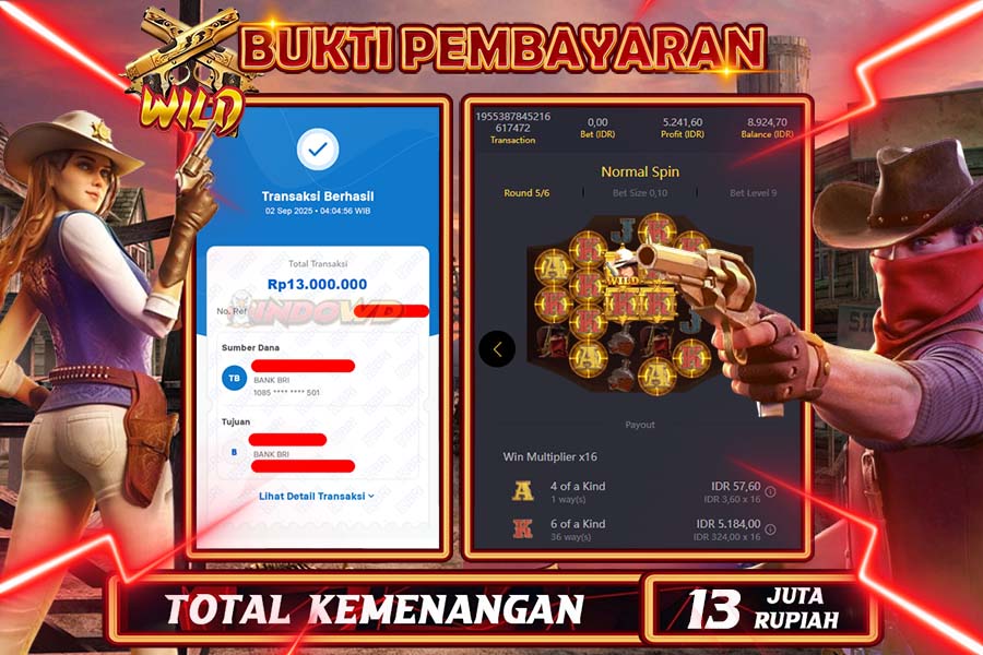 INDOWD JACKPOT SLOT WILD BOUNTY Rp13.000.000,- LUNAS