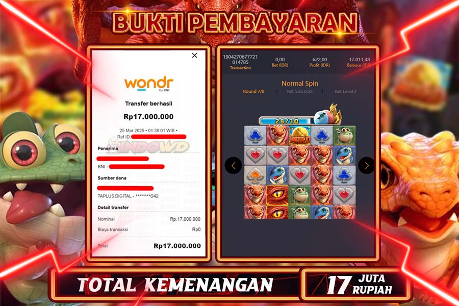 INDOWD JACKPOT SLOT DRAGON HATCH Rp.17.000.000,- LUNAS