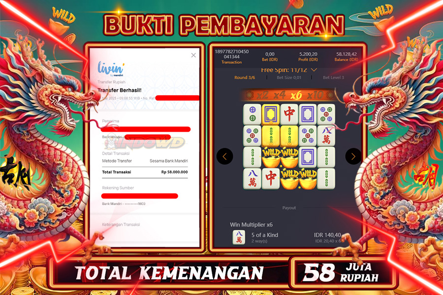INDOWD JACKPOT SLOT MAHJONG WAYS 2 Rp58.000.000,- LUNAS