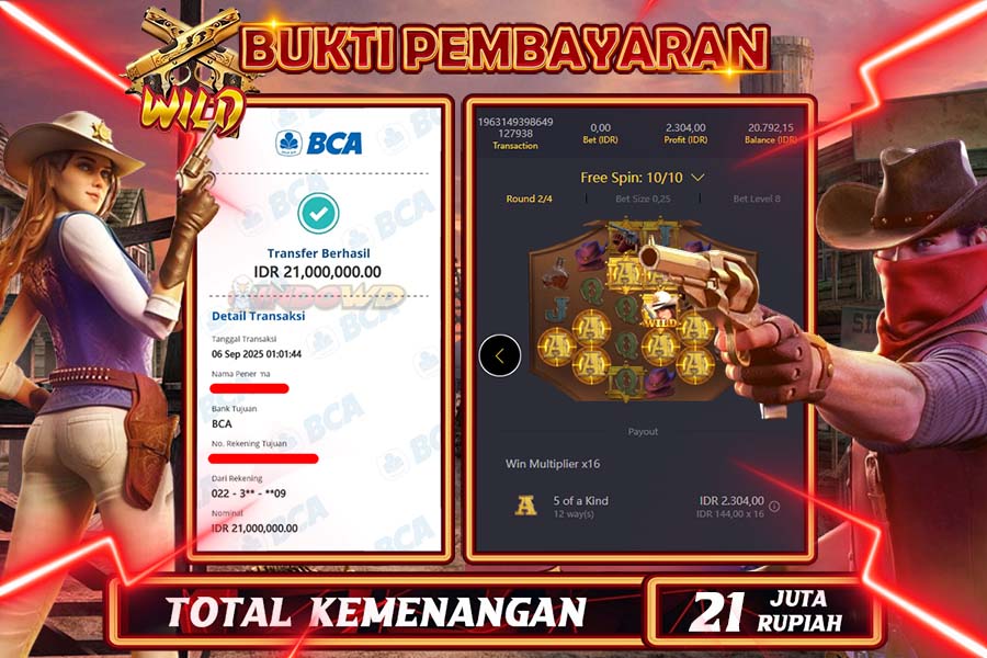 INDOWD JACKPOT SLOT WILD BOUNTY Rp20.000.000,- LUNAS