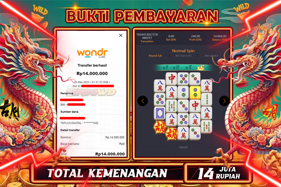 INDOWD JACKPOT SLOT MAHJONG WAYS 2 Rp14.000.000,- LUNAS