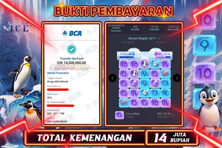INDOWD JACKPOT SLOT ICE SCAPE Rp14.000.000,- LUNAS