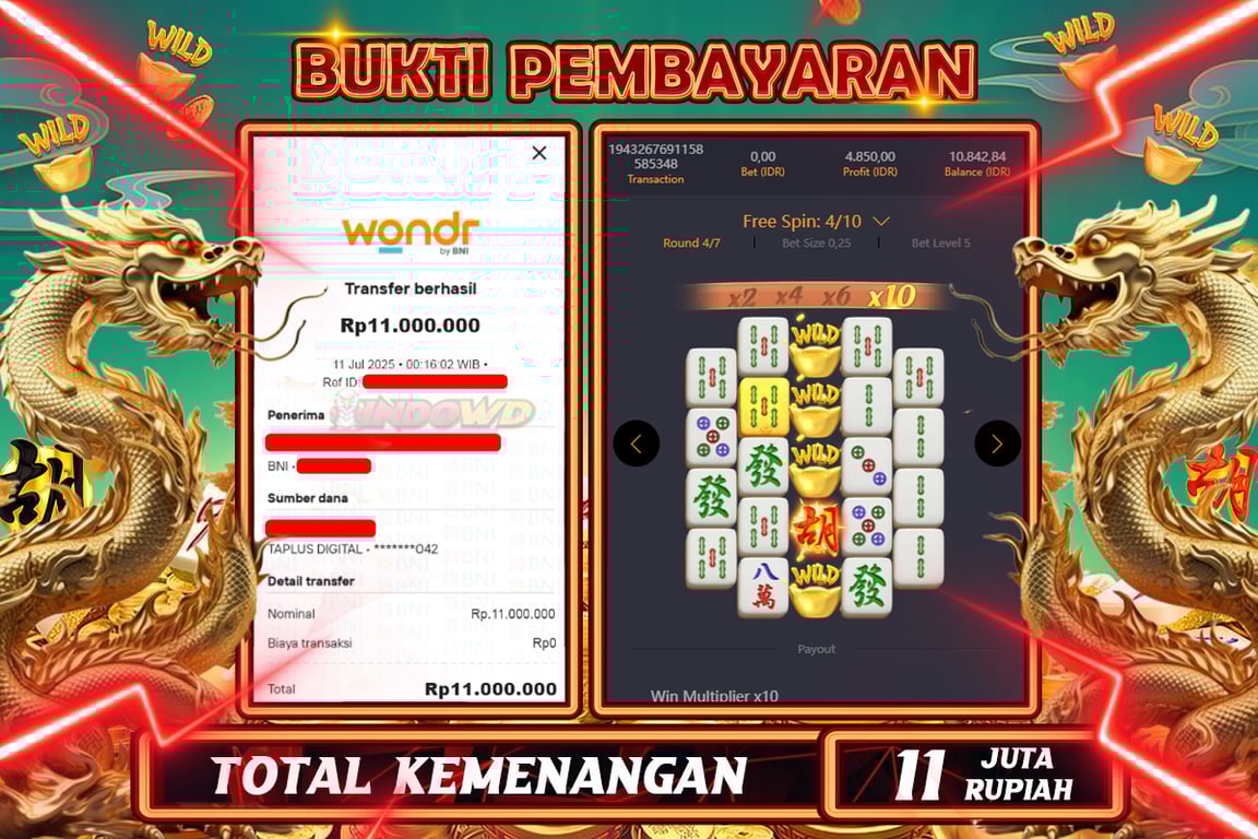 INDOWD JACKPOT SLOT MAHJONG WAYS 2 Rp11.000.000,- LUNAS