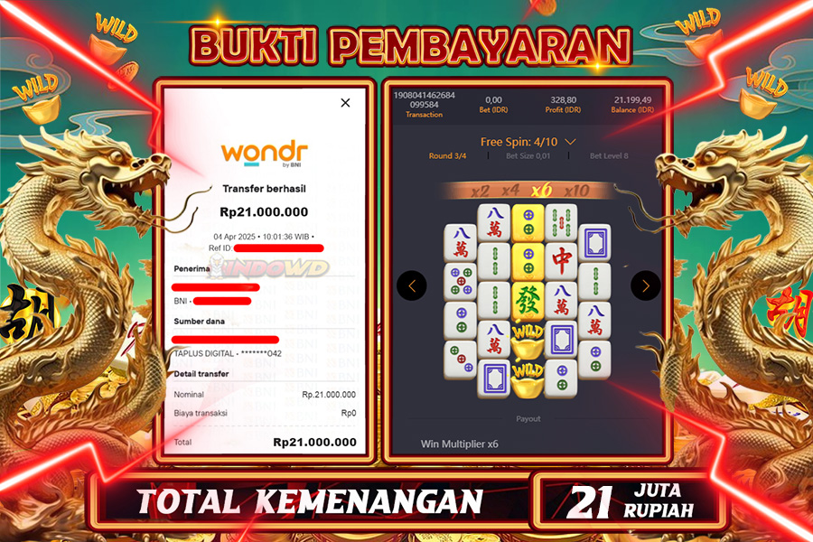 INDOWD JACKPOT SLOT MAHJONG WAYS 2 Rp.21.000.000,- LUNAS