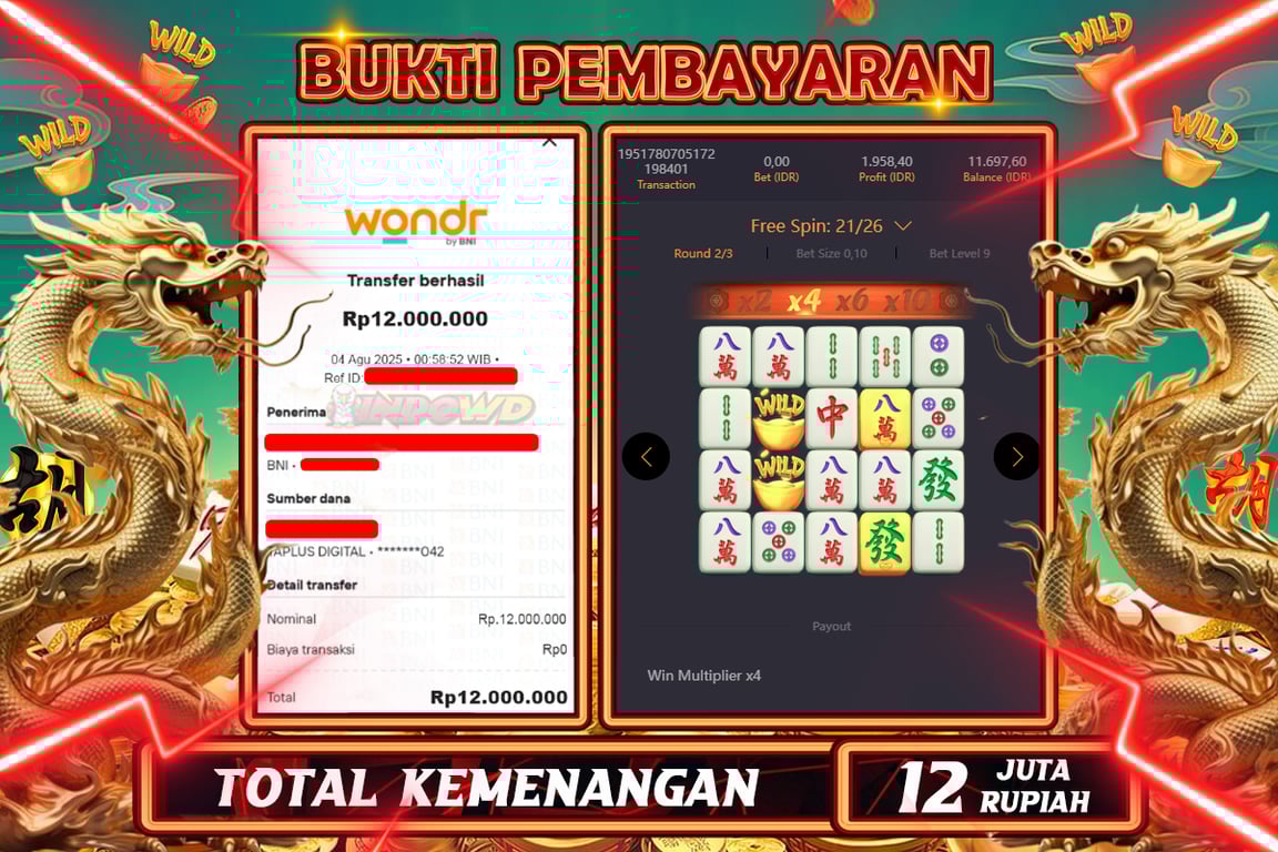 INDOWD JACKPOT SLOT MAHJONG WAYS 2 Rp12.000.000,- LUNAS