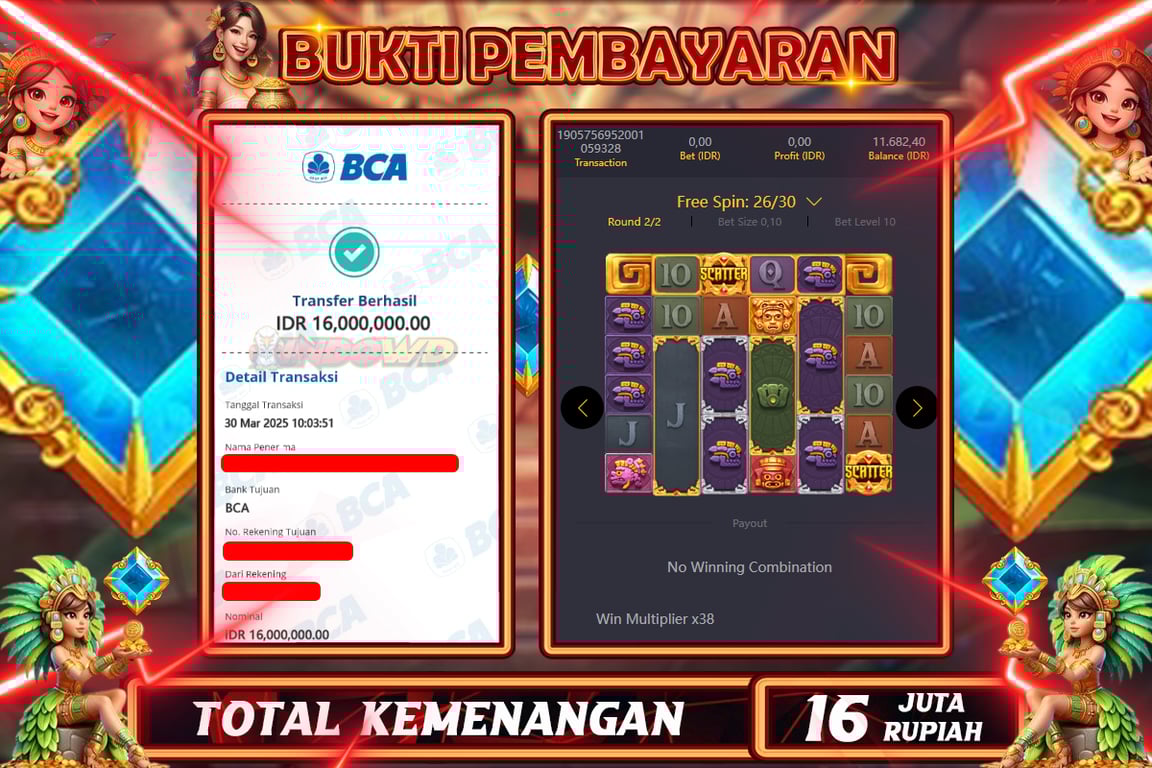 INDOWD JACKPOT SLOT AZTEC FORTUNE Rp.16.000.000,- LUNAS