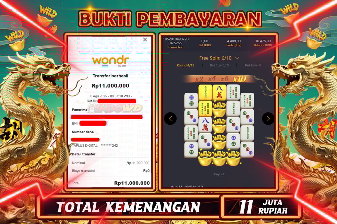 INDOWD JACKPOT SLOT MAHJONG WAYS 2 Rp11.000.000,- LUNAS