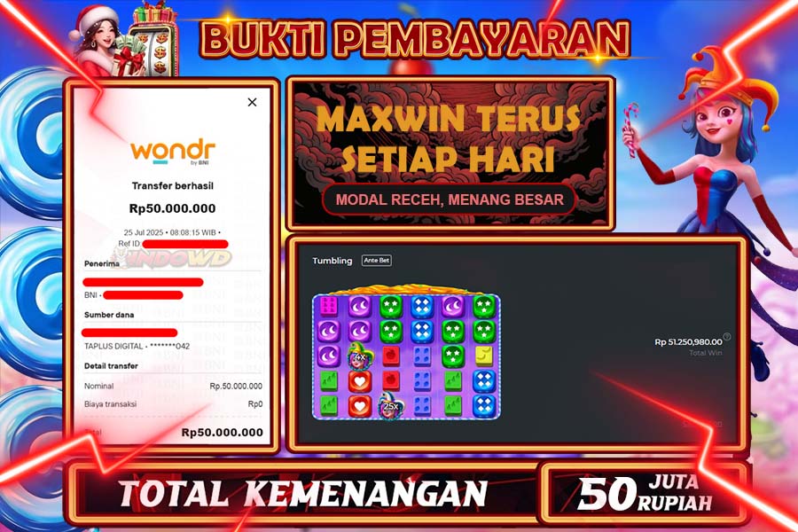 INDOWD JACKPOT SLOT SWETT BONANZA DICE Rp50.000.000,- LUNAS