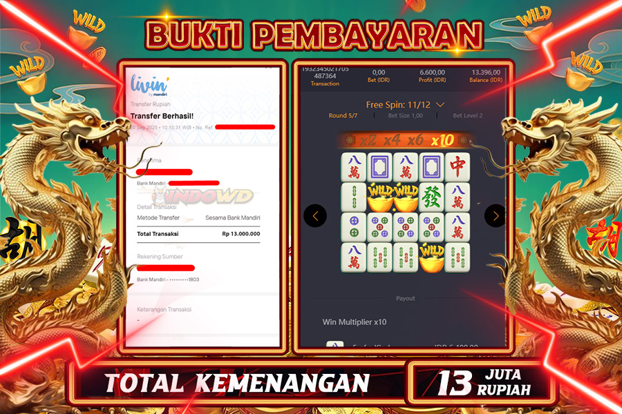 INDOWD JACKPOT SLOT MAHJONG WAYS 1 Rp13.000.000,- LUNAS