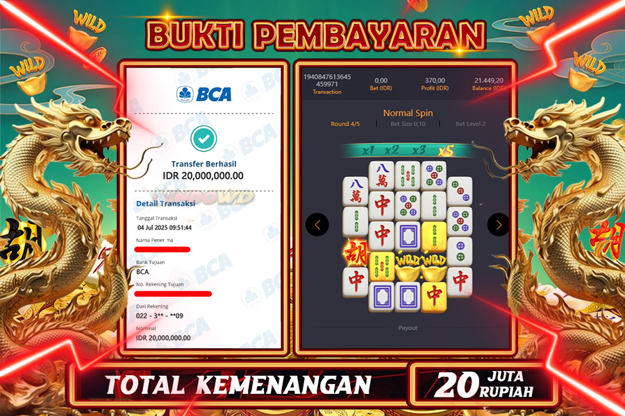 INDOWD JACKPOT SLOT MAHJONG WAYS 2 Rp20.000.000,- LUNAS
