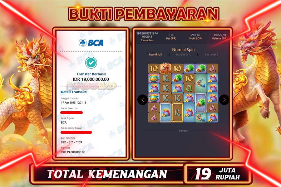 INDOWD JACKPOT SLOT WAYS OF THE QILIN Rp19.000.000,- LUNAS