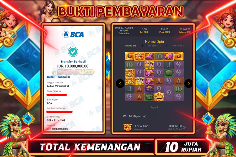 INDOWD JACKPOT SLOT AZTEC GAMES Rp10.000.000,- LUNAS