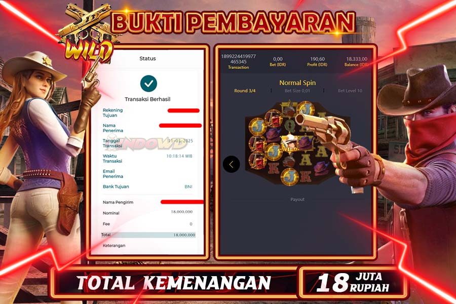INDOWD JACKPOT SLOT WILD BOUNTY Rp.18.000.000,- LUNAS