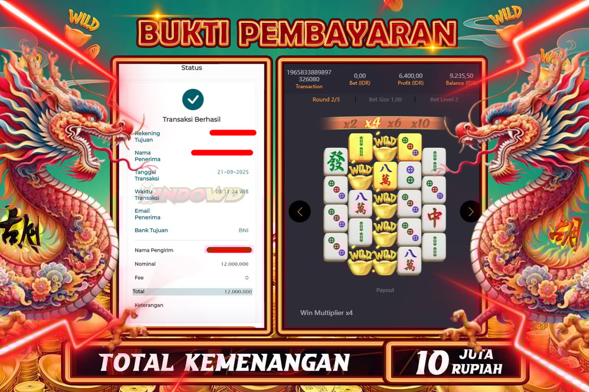 INDOWD JACKPOT SLOT MAHJONG WAYS 2 Rp10.000.000,- LUNAS