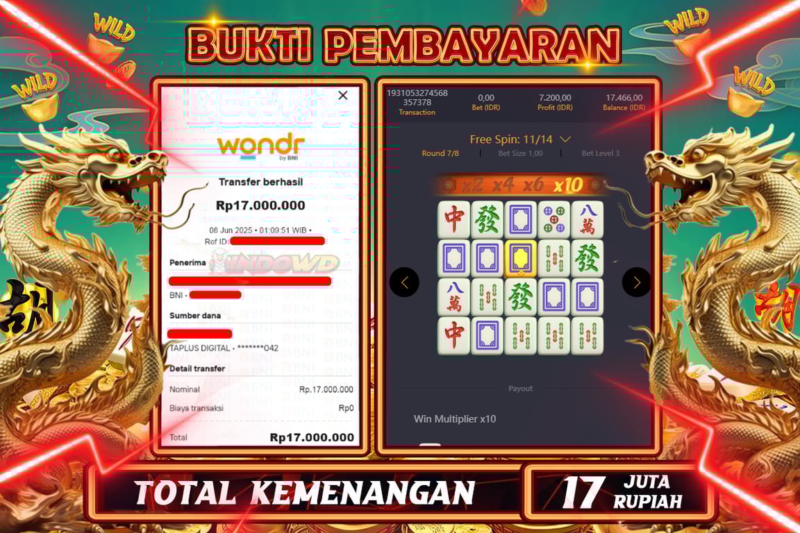 INDOWD JACKPOT SLOT MAHJONG WAYS 2 Rp17.000.000,- LUNAS
