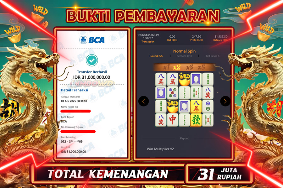 INDOWD JACKPOT SLOT MAHJONG WAYS 2 Rp31.000.000,- LUNAS