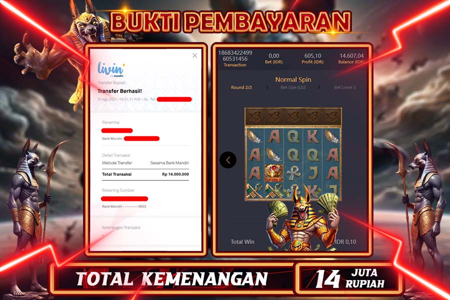 INDOWD JACKPOT SLOT ANUBIS WARTH Rp14.000.000,- LUNAS