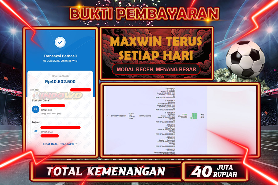 INDOWD JACKPOT SLOT IBC SPORT Rp40.500.000,- LUNAS