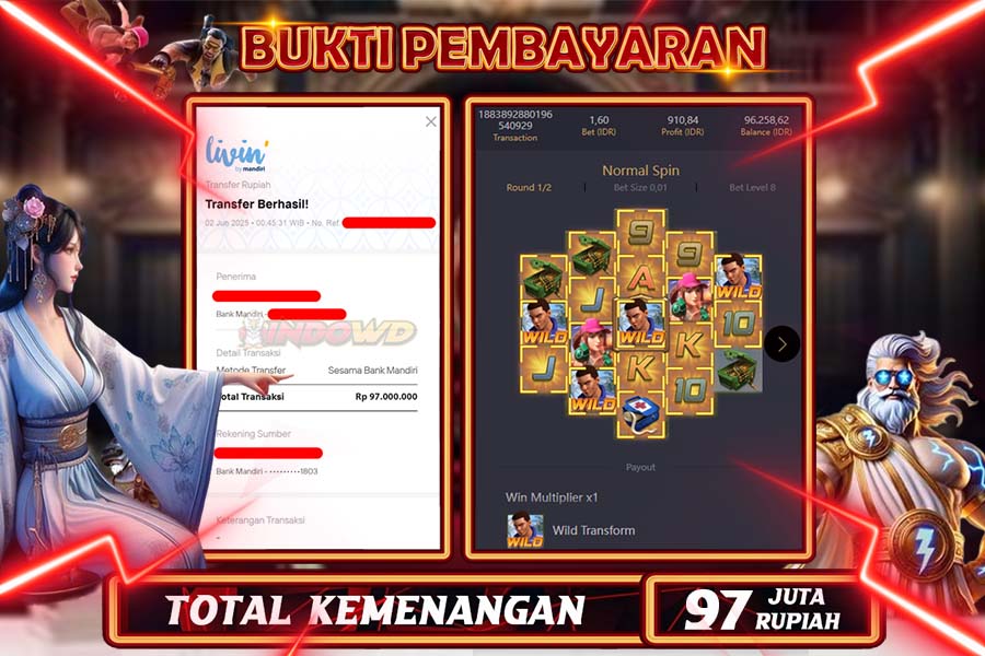 INDOWD JACKPOT SLOT BATTLEGRIUND ROYALE Rp97.000.000,- LUNAS