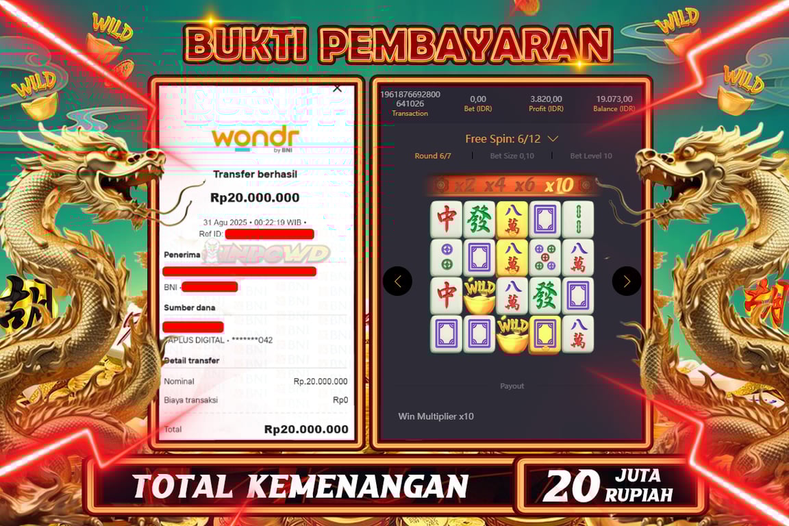 INDOWD JACKPOT SLOT MAHJONG WAYS 2 Rp20.000.000,- LUNAS
