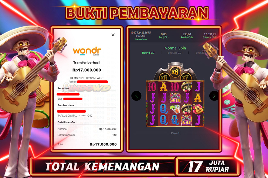 INDOWD JACKPOT SLOT WILD BANDITO Rp17.000.000,- LUNAS