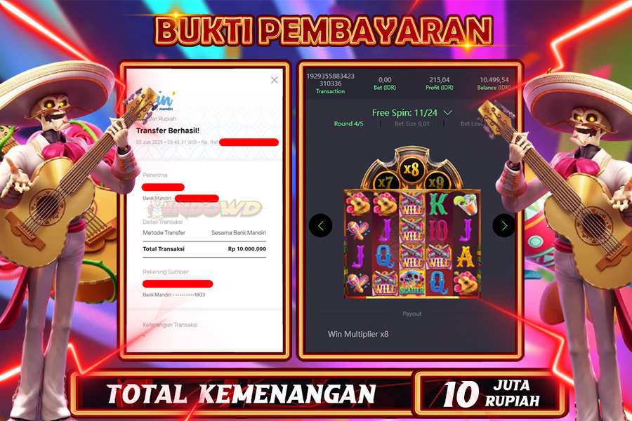 INDOWD JACKPOT SLOT WILD BANDITO Rp10.000.000,- LUNAS