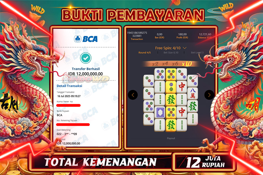 INDOWD JACKPOT SLOT MAHJONG WAYS 2 Rp12.000.000,- LUNAS
