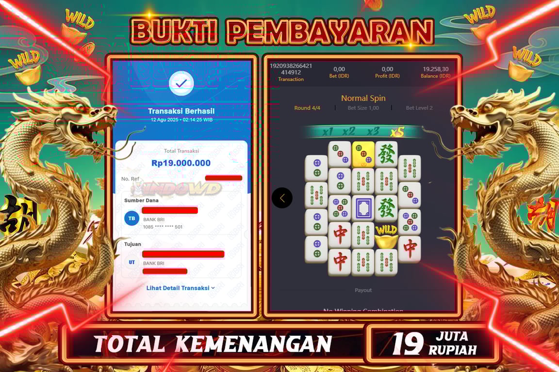INDOWD JACKPOT SLOT MAHJONG WAYS 2 Rp19.000.000,- LUNAS