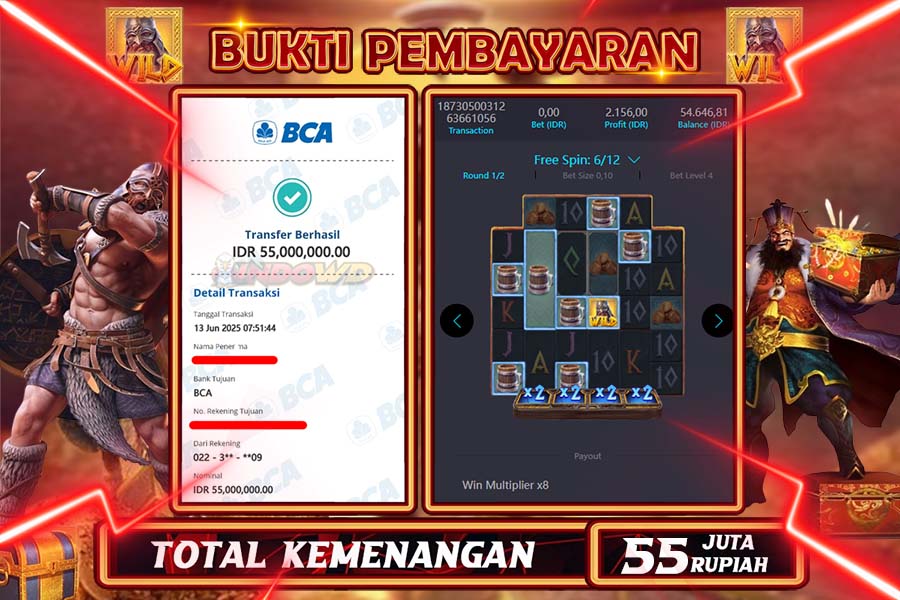 INDOWD JACKPOT SLOT ASGARDIAN RISING Rp55.000.000,- LUNAS