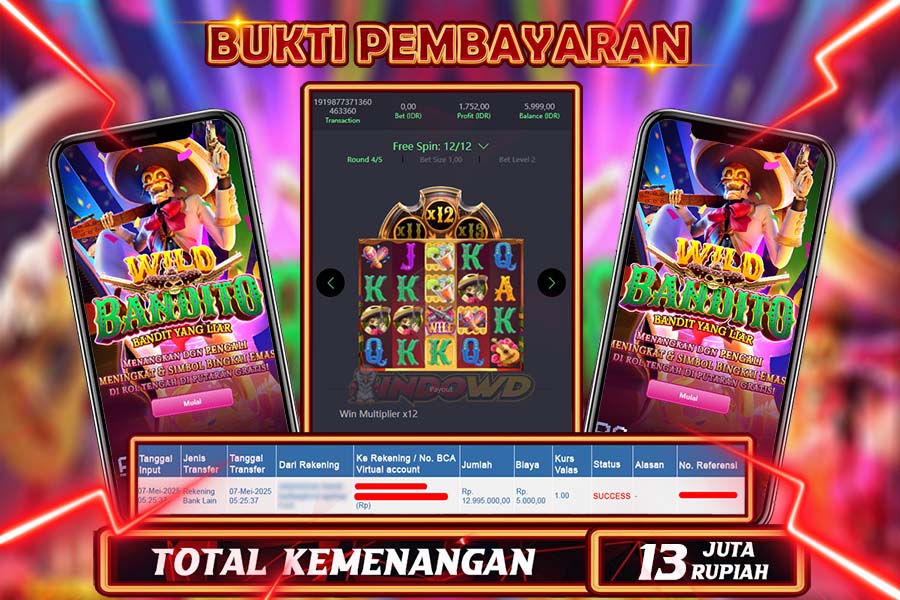 INDOWD JACKPOT SLOT WILD BOUNTY Rp13.000.000,- LUNAS