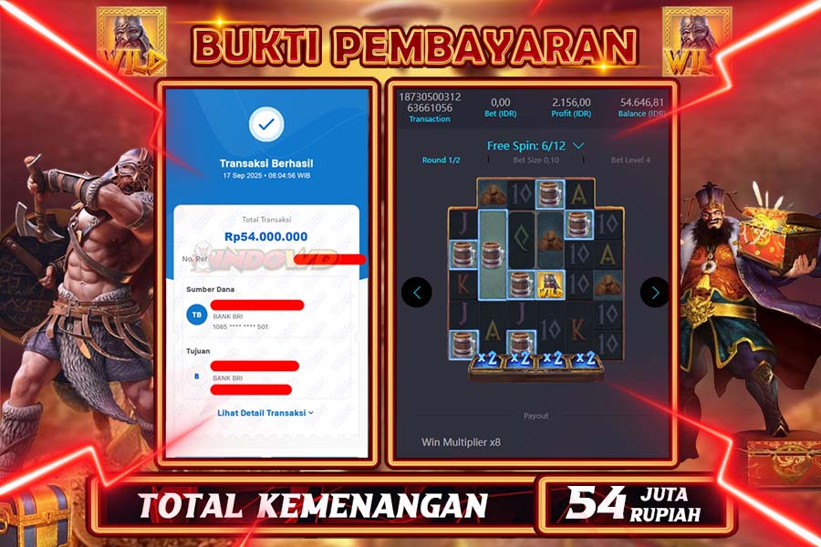 INDOWD JACKPOT SLOT ASGARDIAN RISING Rp54.000.000,- LUNAS